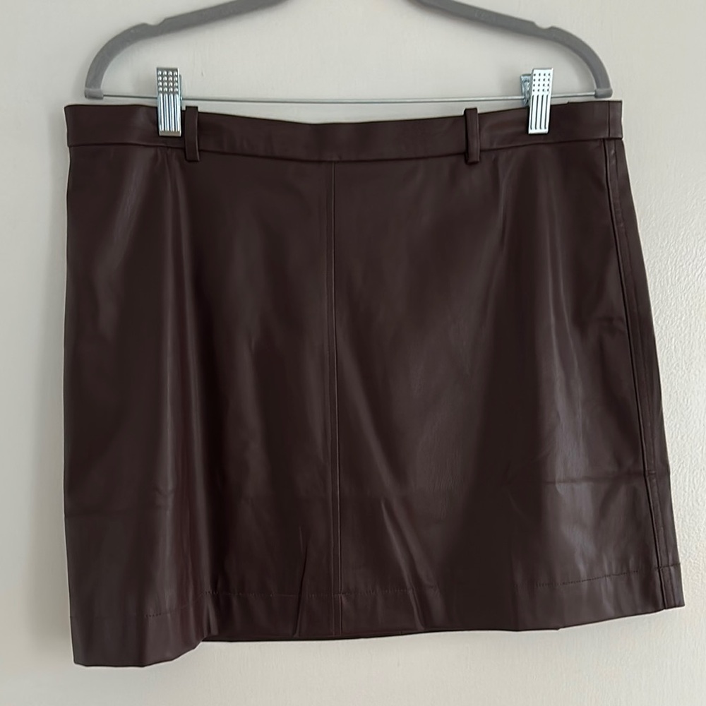 NWT J.Crew Brown Faux Leather Mini Skirt!